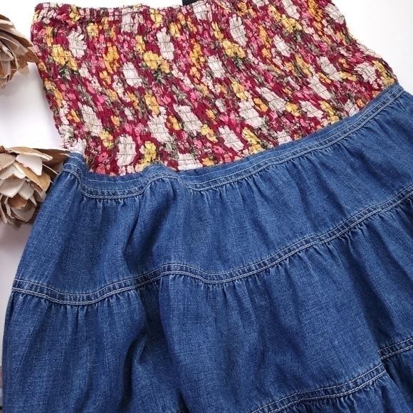 New Wild Fable Blue Rayon Boho Skirt Sz L - Picture 6 of 9